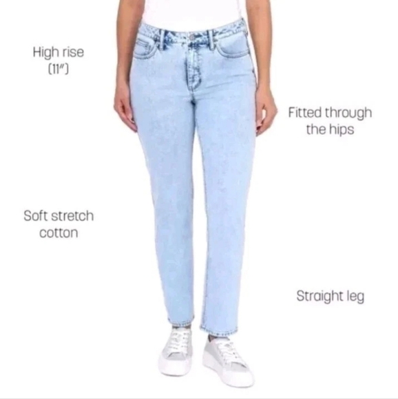 Seven 7 Ladies High Rise Slim Straight Jean Size 10 Lynx Seven7 NEW - Picture 2 of 6